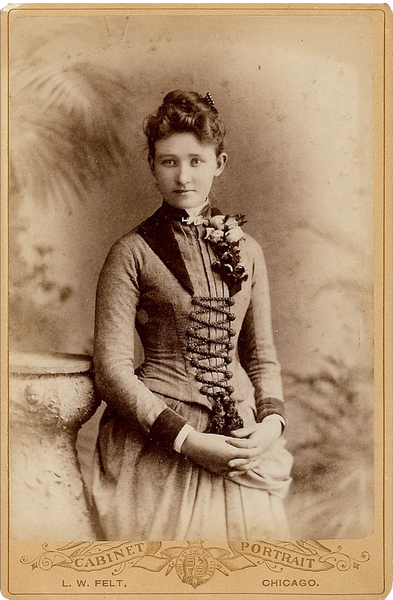Beautiful Woman 1800s in Lace up Dress