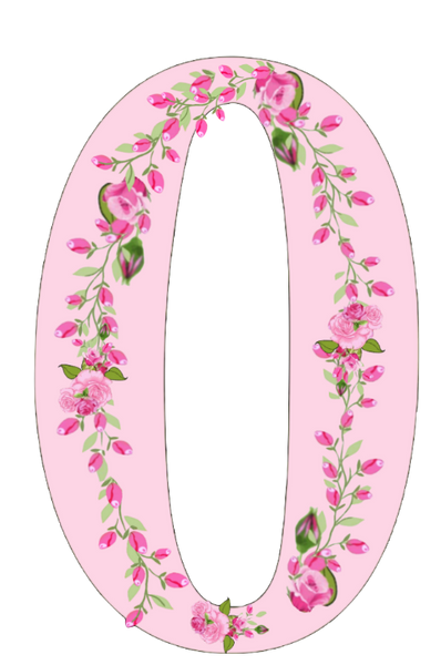 Shabby Chic Pink Rose Garland Numbers Set