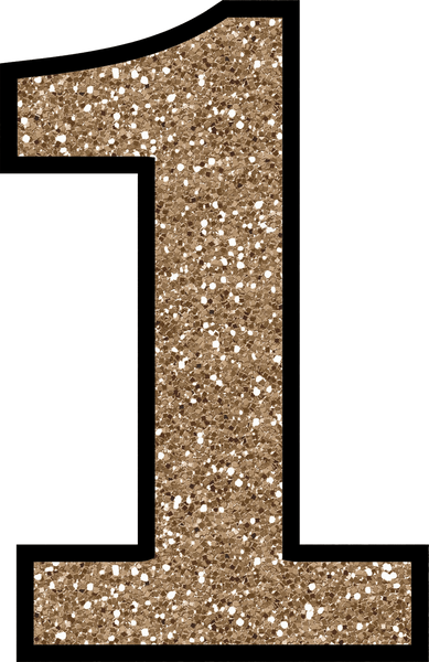 Numbers Set Brown Glitter - HUGE Numbers