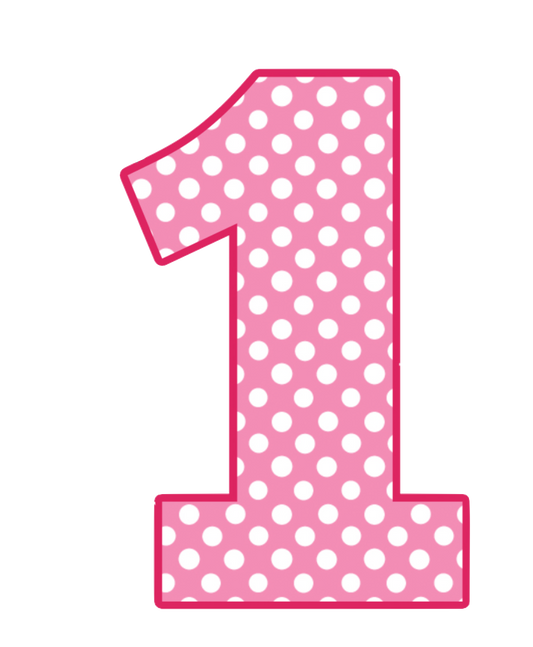Number One - 1 - Pink Polkadot