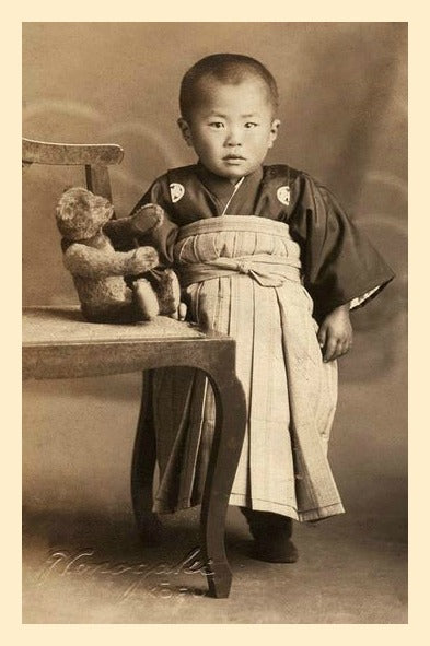 Antique Photo Asian Girl & Doll #10