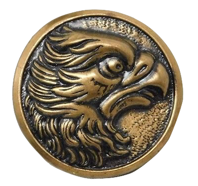 Antique Metal Button #11 Eagle Head Gold