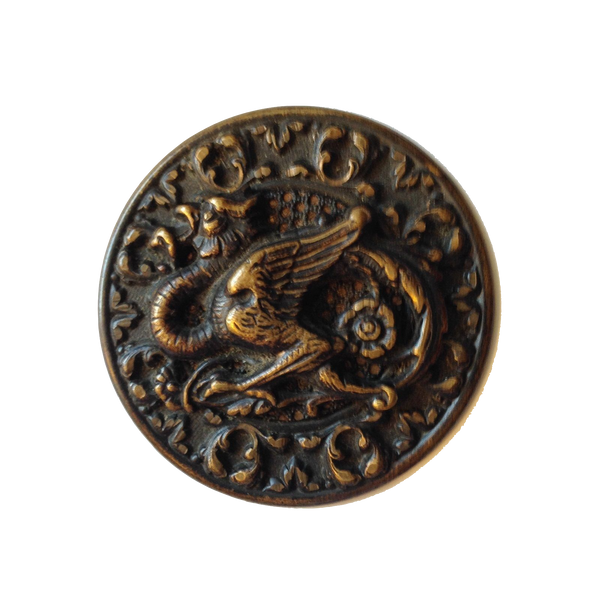 Antique Metal Button #12 Dragon