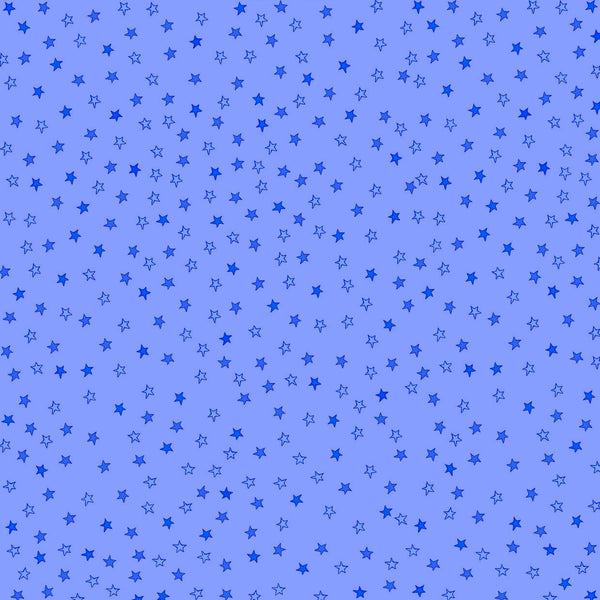 12X12 Tiny Blue Stars - Light Blue on Blue Background