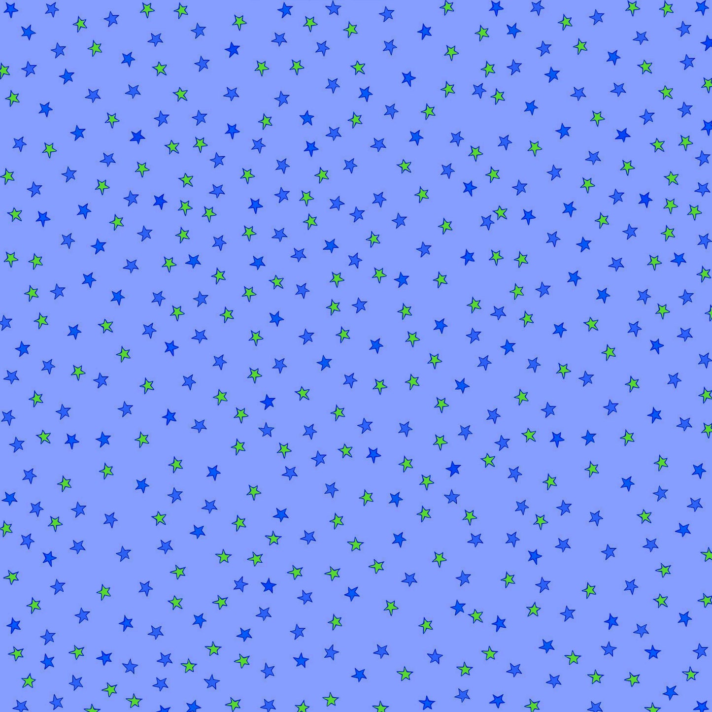 12X12 Tiny Blue Stars - Green &  Blue Stars on Blue Background