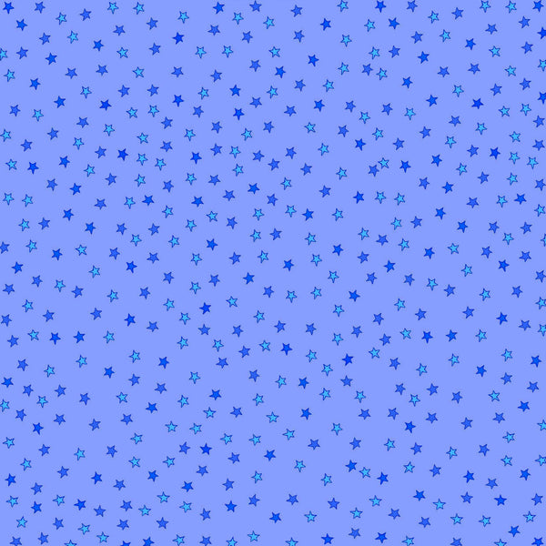 12X12 Tiny Blue Stars - Blue on Blue Background - Blue Sky