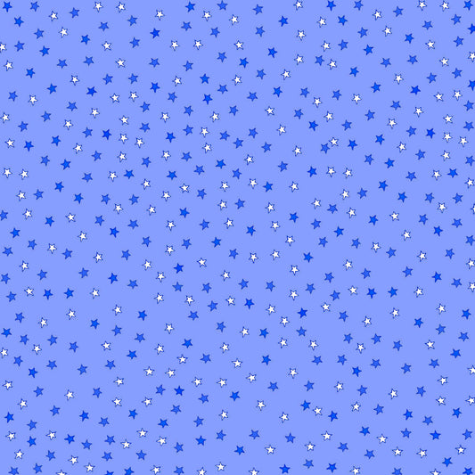 12X12 Tiny Blue Stars - White &  Blue Stars on Blue Background