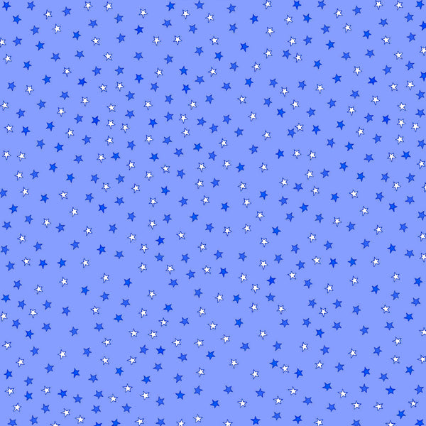 12X12 Tiny Blue Stars - White &  Blue Stars on Blue Background