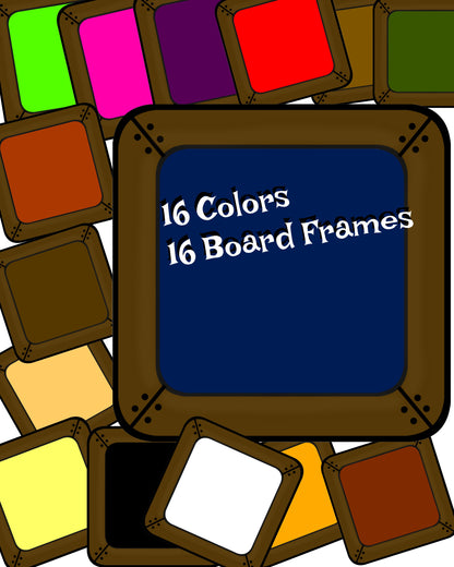 16 Board Frames - Prim Style. 16 Colors - School Signs - Scrapbook Frames