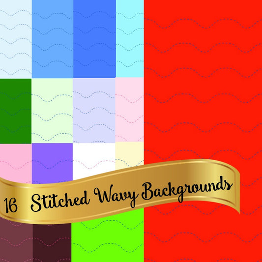 16 Stitched Wavy 12x12 Backgrounds Bundle