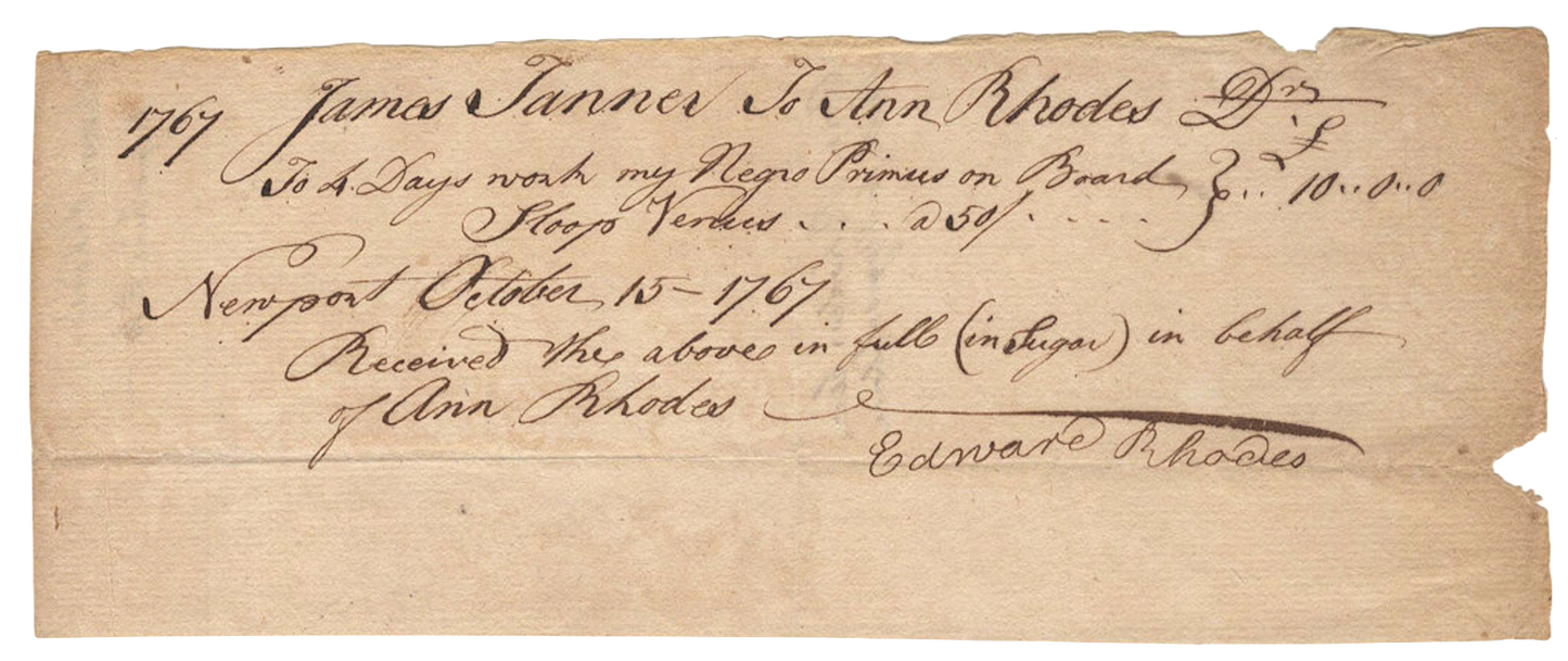 1767 Negro slave document - Beautiful Handwriting Ephemera