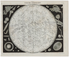 Antique Sky Map - 1800's Südliche Sternkarte