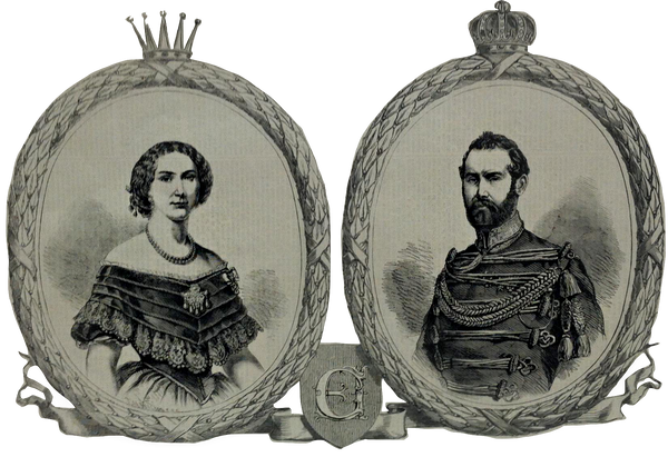 1860 King & Queen of Sweden -Antique Romantic Ephemera