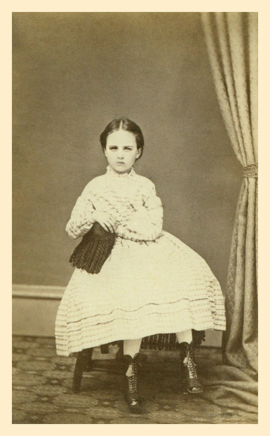 Beautiful Victorian Little Girl - Vintage Photo