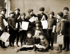 1890 Neighborhood Newspaper Boys Vintage Photo