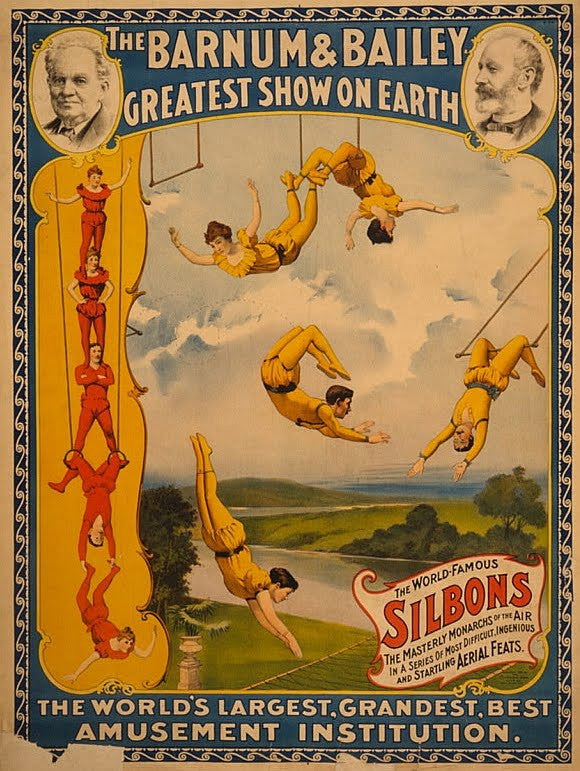 1896 Circus Ephemera "The Silbons" Acrobats Act
