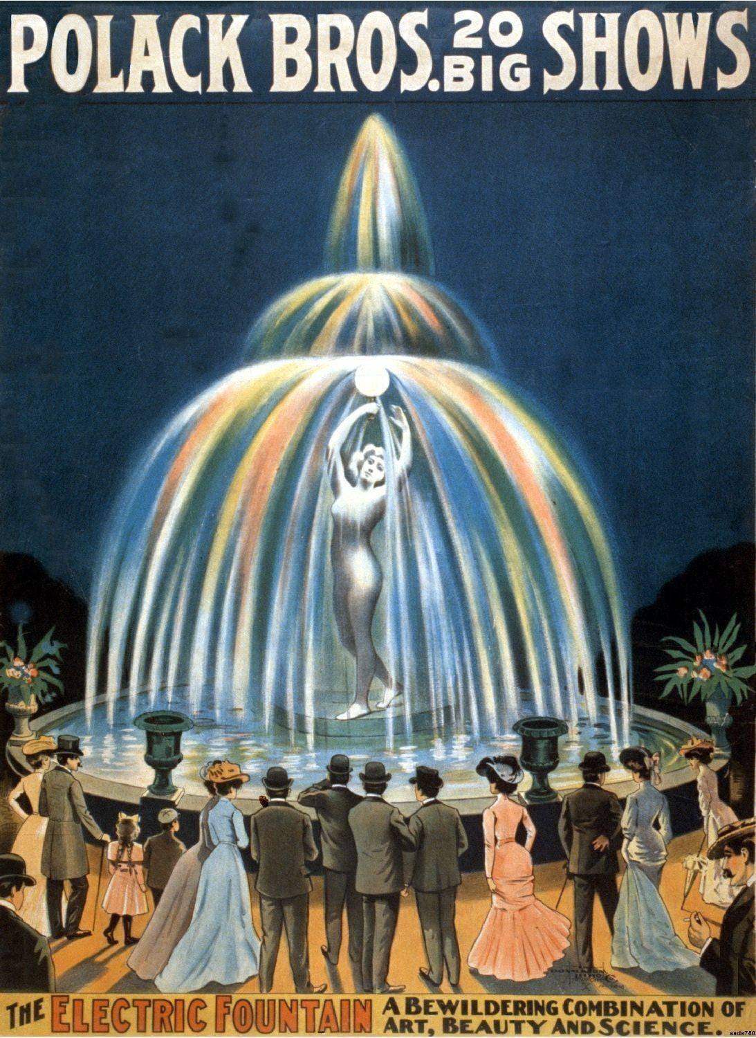 1921 Circus Print of a Fountain