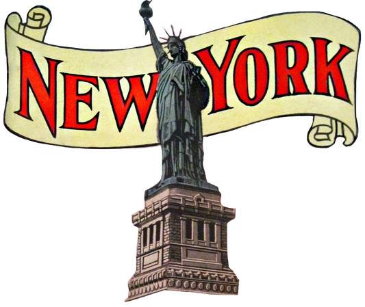 1928 New York NY Statue of Liberty Banner - Vintage NY Ephemera