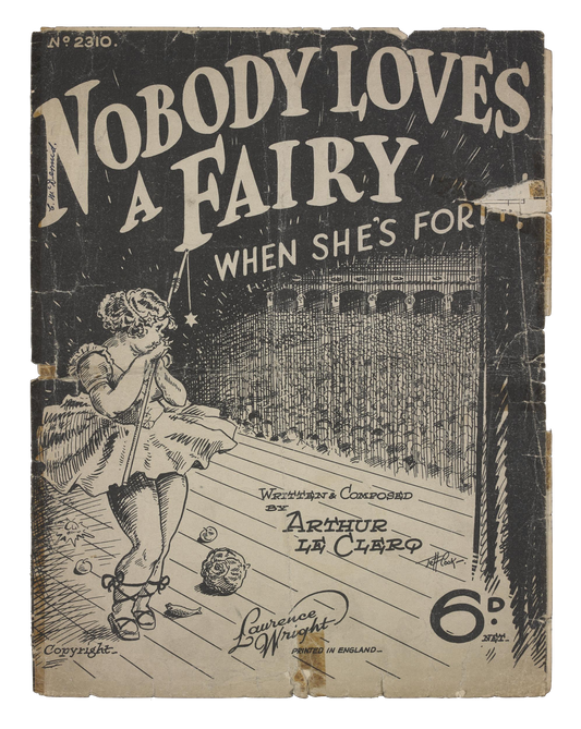 1934 Fairy "Nobody Loves A Fairy When She's Forty" Ephemera Sheet Music Cover