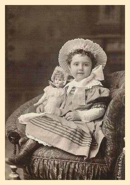 Antique Photo Girl & Doll #1