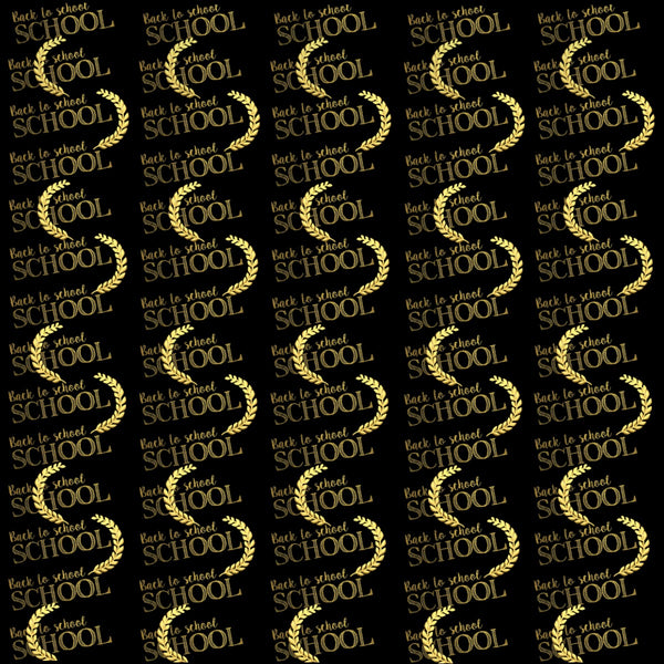 Back To School Background 12x12 Black & Gold #1