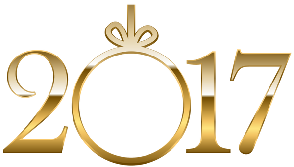 Gold Shiny 2017 Calendar Year