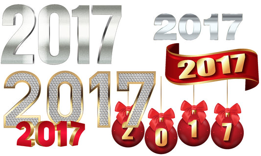 2017 Calendar Elements - 6 separate images Red - Gold - Silver