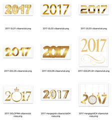 Gold Shiny 2017 Calendar Year