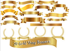 20 Gold Shiny Banners