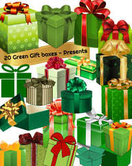 20 Green Presents - Gifts - Gift Wrapped Bundle