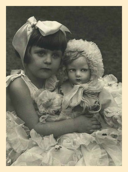 Antique Photo Girl & Doll #2 Glamour Girls Twenties