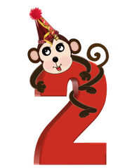 Monkey Numbers Set - PNGS Clip Art