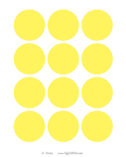 6 Shades of Yellow DIY Collage Sheets Blank 2" Circle Backgrounds Bundle - 7 Separate Sheets.