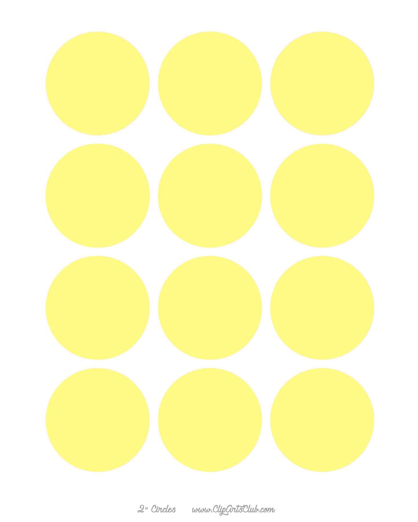 6 Shades of Yellow DIY Collage Sheets Blank 2" Circle Backgrounds Bundle - 7 Separate Sheets.