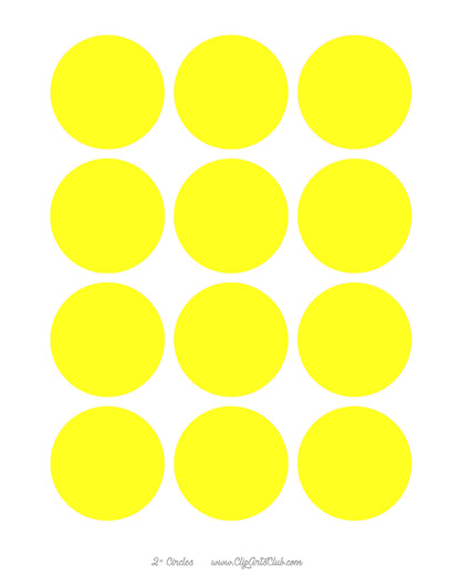 6 Shades of Yellow DIY Collage Sheets Blank 2" Circle Backgrounds Bundle - 7 Separate Sheets.