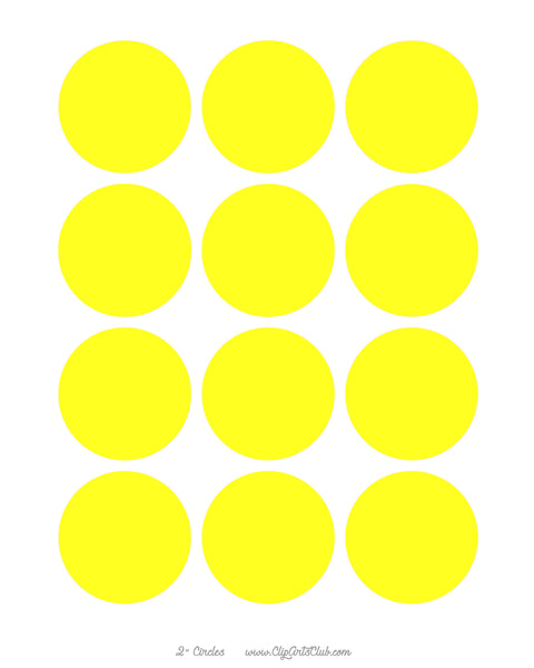 6 Shades of Yellow DIY Collage Sheets Blank 2" Circle Backgrounds Bundle - 7 Separate Sheets.