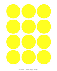 6 Shades of Yellow DIY Collage Sheets Blank 2" Circle Backgrounds Bundle - 7 Separate Sheets.