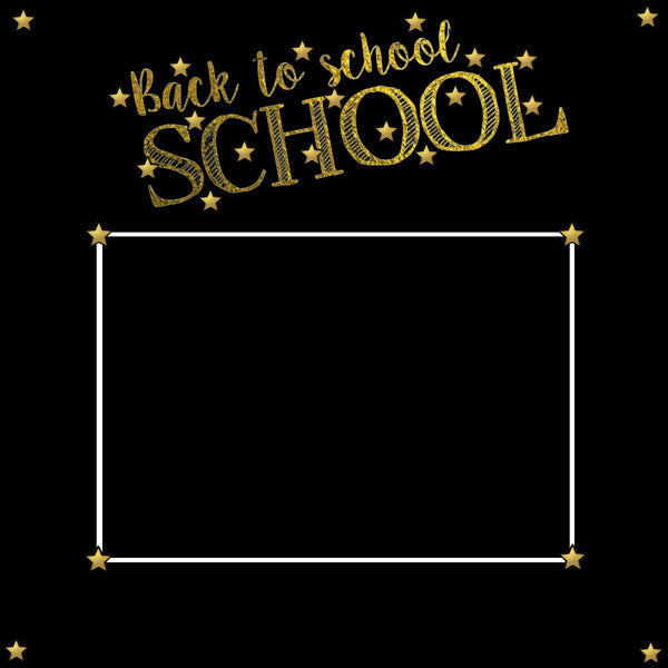 Back To School Gold Black 12x12 Scrapbook Page