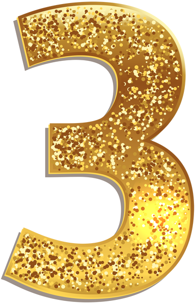 Gold Glitter Numbers Set