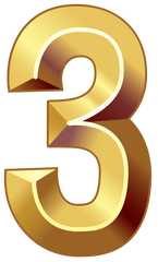 Gold 3-D Bold Shiny Numbers Set