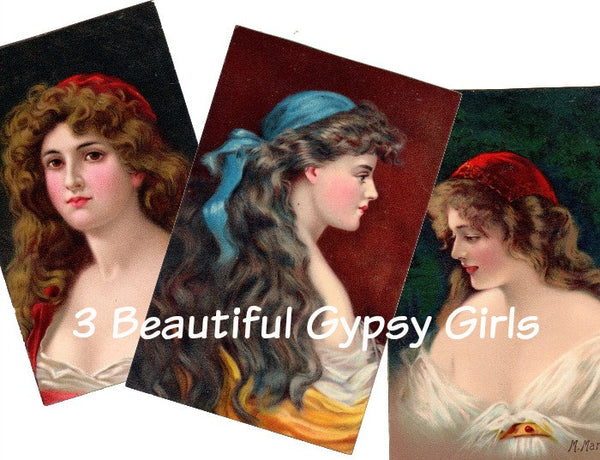 Three Gypsy Girls - Beautiful Portraits of 3 Gypsies