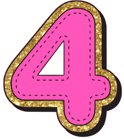 Pink & Gold Glittery GLAM Numbers Set