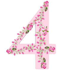 Shabby Chic Pink Rose Garland Numbers Set