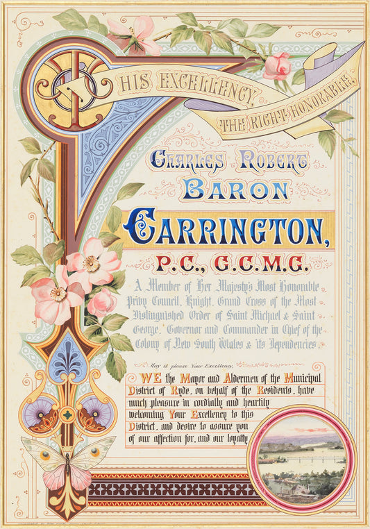 1890 Ephemera Royal Declaration Lord Carrington #5 Print
