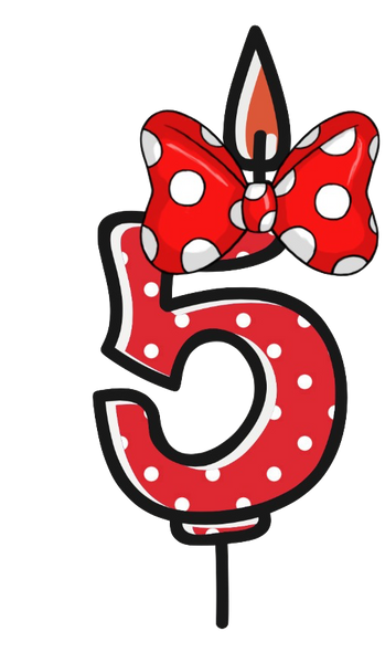 Red Polkadot Minnie Mouse Candle set Numbers 0-9