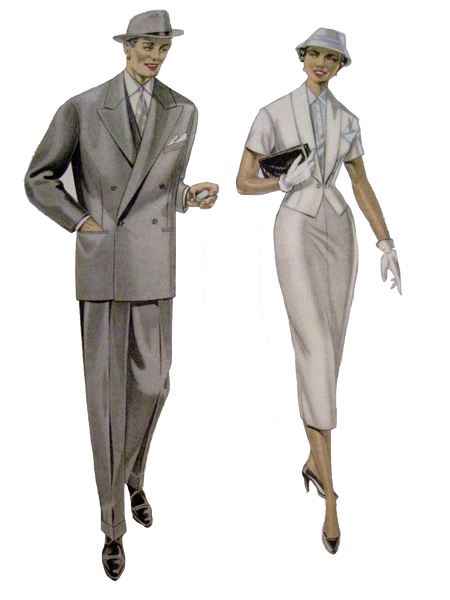 Vintage Fashionable Business Couple 1950's