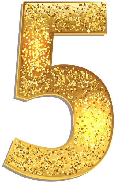 Gold Glitter Numbers Set