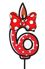 Red Polkadot Minnie Mouse Candle set Numbers 0-9