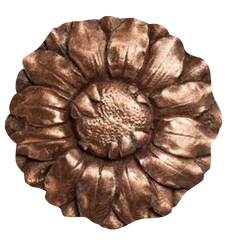 Antique Metal Button #5 Copper Flower