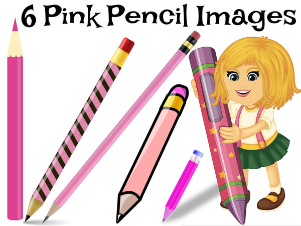 6 Pink Pencil Images